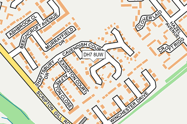 DH7 8UW map - OS OpenMap – Local (Ordnance Survey) DH7 8UW map - OS OpenMap – Local (Ordnance Survey)