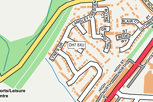 DH7 8XU map - OS OpenMap – Local (Ordnance Survey) DH7 8XU map - OS OpenMap – Local (Ordnance Survey)