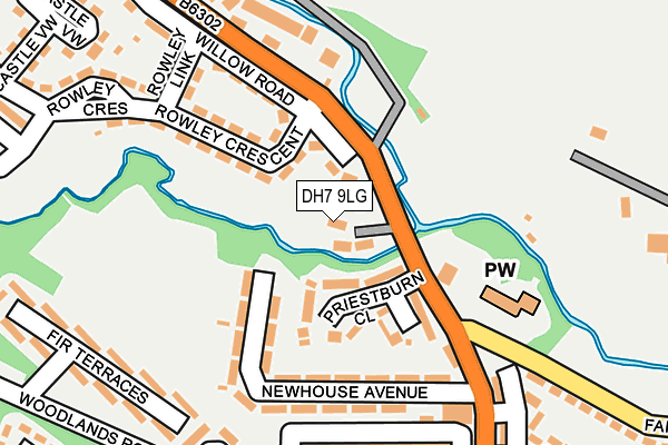 DH7 9LG map - OS OpenMap – Local (Ordnance Survey) DH7 9LG map - OS OpenMap – Local (Ordnance Survey)