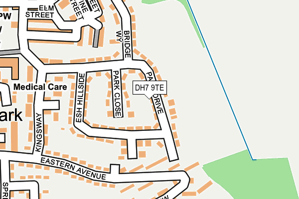 DH7 9TE map - OS OpenMap – Local (Ordnance Survey) DH7 9TE map - OS OpenMap – Local (Ordnance Survey)