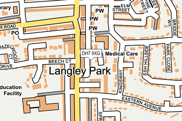 DH7 9XG map - OS OpenMap – Local (Ordnance Survey) DH7 9XG map - OS OpenMap – Local (Ordnance Survey)
