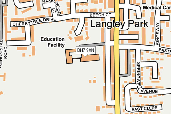 DH7 9XN map - OS OpenMap – Local (Ordnance Survey) DH7 9XN map - OS OpenMap – Local (Ordnance Survey)