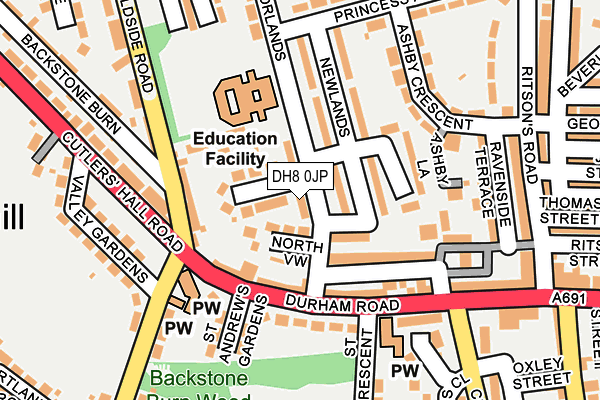 DH8 0JP map - OS OpenMap – Local (Ordnance Survey) DH8 0JP map - OS OpenMap – Local (Ordnance Survey)