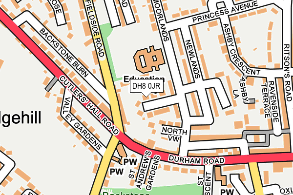 DH8 0JR map - OS OpenMap – Local (Ordnance Survey) DH8 0JR map - OS OpenMap – Local (Ordnance Survey)