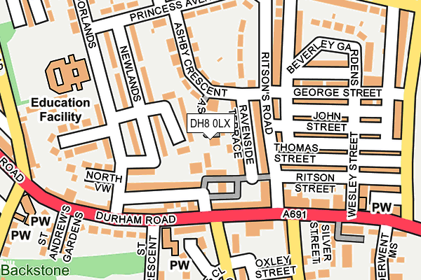 DH8 0LX map - OS OpenMap – Local (Ordnance Survey) DH8 0LX map - OS OpenMap – Local (Ordnance Survey)