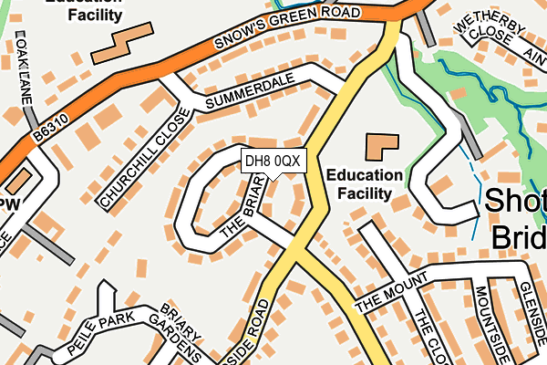 DH8 0QX map - OS OpenMap – Local (Ordnance Survey)