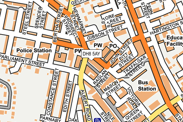 DH8 5AY map - OS OpenMap – Local (Ordnance Survey)