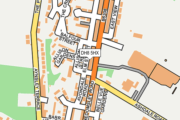 DH8 5HX map - OS OpenMap – Local (Ordnance Survey) DH8 5HX map - OS OpenMap – Local (Ordnance Survey)