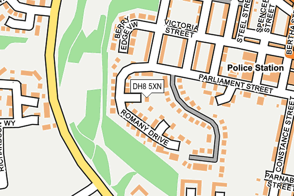 DH8 5XN map - OS OpenMap – Local (Ordnance Survey) DH8 5XN map - OS OpenMap – Local (Ordnance Survey)