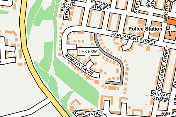 DH8 5XW map - OS OpenMap – Local (Ordnance Survey) DH8 5XW map - OS OpenMap – Local (Ordnance Survey)