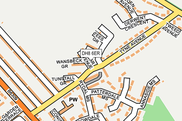 DH8 6ER map - OS OpenMap – Local (Ordnance Survey) DH8 6ER map - OS OpenMap – Local (Ordnance Survey)