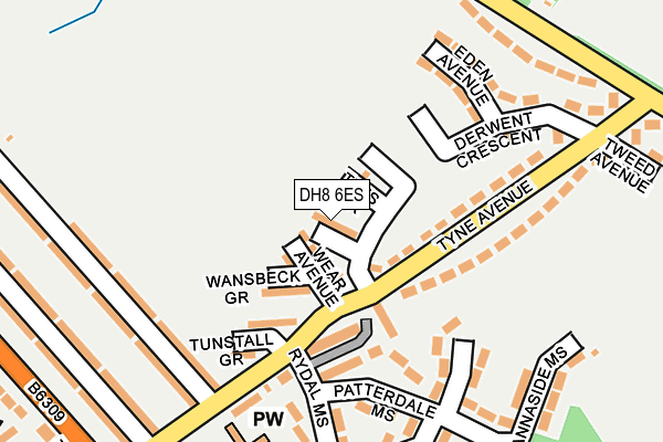 DH8 6ES map - OS OpenMap – Local (Ordnance Survey) DH8 6ES map - OS OpenMap – Local (Ordnance Survey)