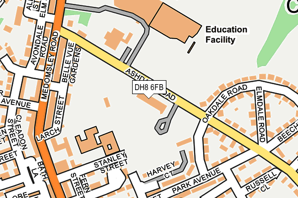 DH8 6FB map - OS OpenMap – Local (Ordnance Survey)