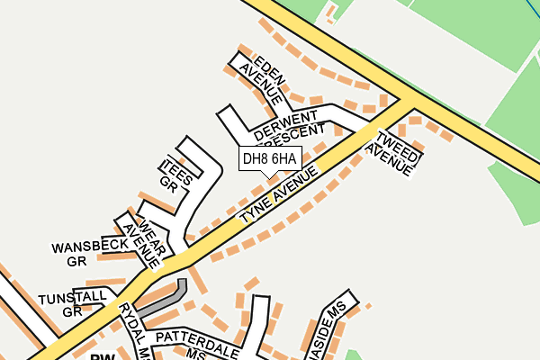 DH8 6HA map - OS OpenMap – Local (Ordnance Survey) DH8 6HA map - OS OpenMap – Local (Ordnance Survey)