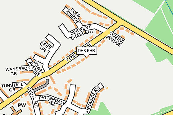 DH8 6HB map - OS OpenMap – Local (Ordnance Survey) DH8 6HB map - OS OpenMap – Local (Ordnance Survey)