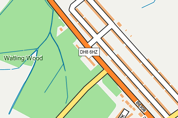 DH8 6HZ map - OS OpenMap – Local (Ordnance Survey)