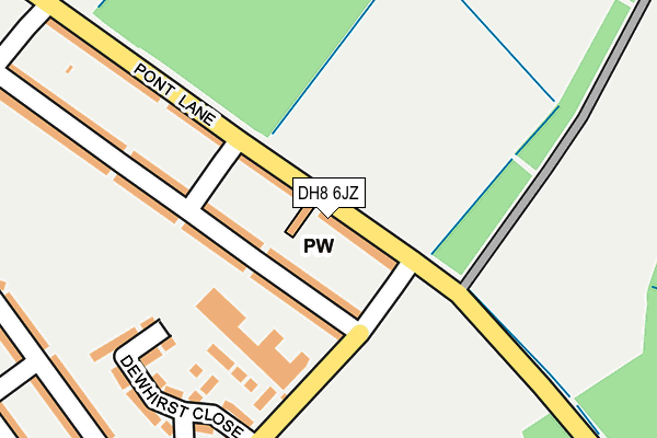 DH8 6JZ map - OS OpenMap – Local (Ordnance Survey)