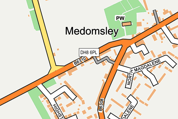 DH8 6PL map - OS OpenMap – Local (Ordnance Survey)