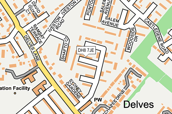 DH8 7JE map - OS OpenMap – Local (Ordnance Survey)