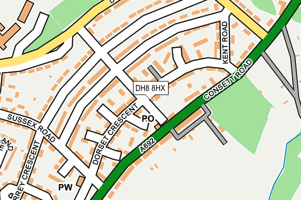 DH8 8HX map - OS OpenMap – Local (Ordnance Survey) DH8 8HX map - OS OpenMap – Local (Ordnance Survey)