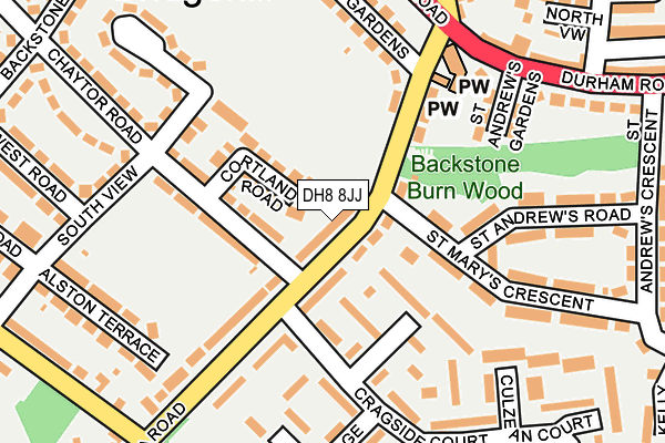 DH8 8JJ map - OS OpenMap – Local (Ordnance Survey) DH8 8JJ map - OS OpenMap – Local (Ordnance Survey)