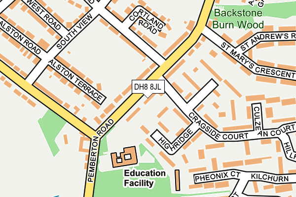 DH8 8JL map - OS OpenMap – Local (Ordnance Survey) DH8 8JL map - OS OpenMap – Local (Ordnance Survey)