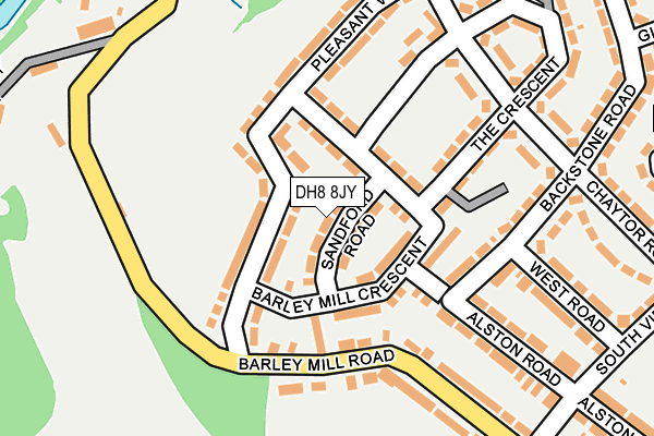 DH8 8JY map - OS OpenMap – Local (Ordnance Survey) DH8 8JY map - OS OpenMap – Local (Ordnance Survey)