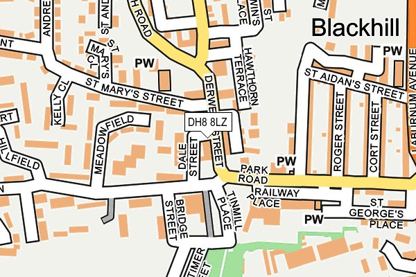 DH8 8LZ map - OS OpenMap – Local (Ordnance Survey)