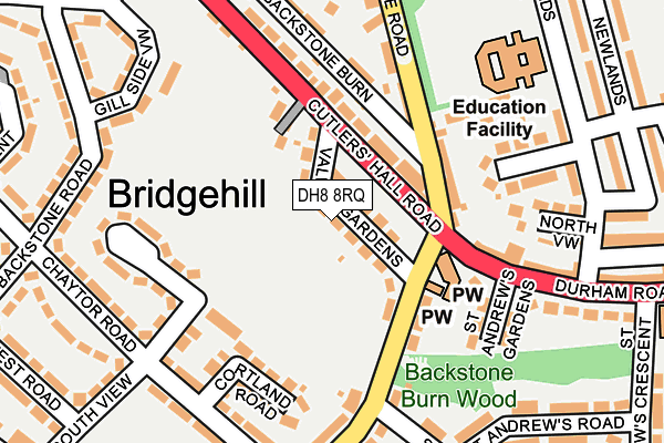 DH8 8RQ map - OS OpenMap – Local (Ordnance Survey) DH8 8RQ map - OS OpenMap – Local (Ordnance Survey)