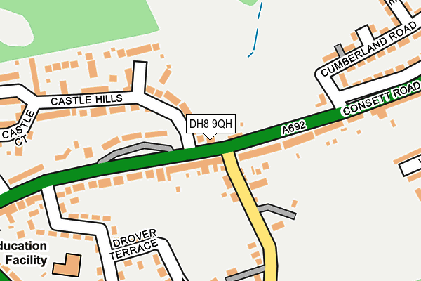 DH8 9QH map - OS OpenMap – Local (Ordnance Survey) DH8 9QH map - OS OpenMap – Local (Ordnance Survey)