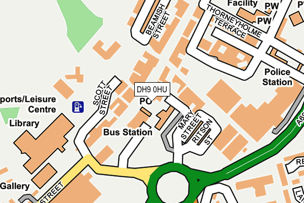 DH9 0HU map - OS OpenMap – Local (Ordnance Survey)