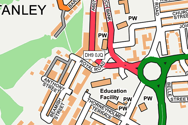 DH9 0JQ map - OS OpenMap – Local (Ordnance Survey) DH9 0JQ map - OS OpenMap – Local (Ordnance Survey)