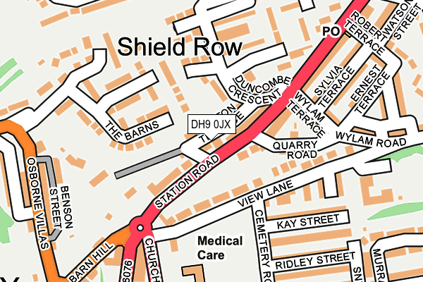 DH9 0JX map - OS OpenMap – Local (Ordnance Survey) DH9 0JX map - OS OpenMap – Local (Ordnance Survey)