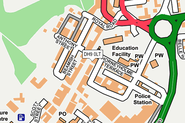 DH9 0LT map - OS OpenMap – Local (Ordnance Survey) DH9 0LT map - OS OpenMap – Local (Ordnance Survey)
