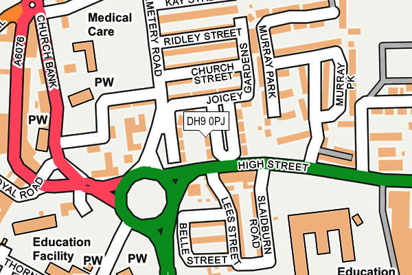 DH9 0PJ map - OS OpenMap – Local (Ordnance Survey)