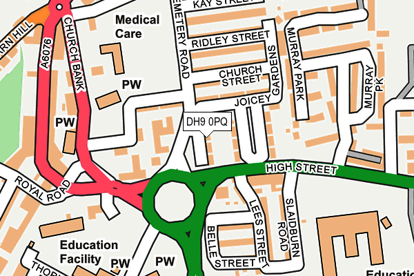 DH9 0PQ map - OS OpenMap – Local (Ordnance Survey)