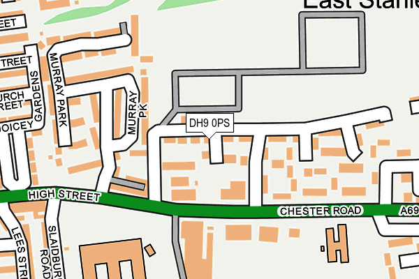 DH9 0PS map - OS OpenMap – Local (Ordnance Survey)