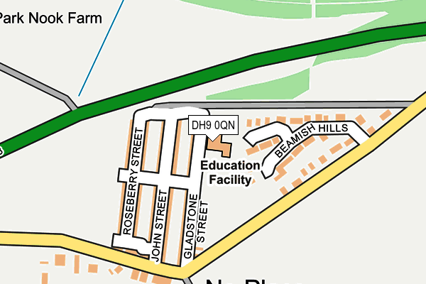 DH9 0QN map - OS OpenMap – Local (Ordnance Survey) DH9 0QN map - OS OpenMap – Local (Ordnance Survey)