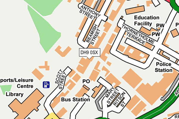 DH9 0SX map - OS OpenMap – Local (Ordnance Survey) DH9 0SX map - OS OpenMap – Local (Ordnance Survey)