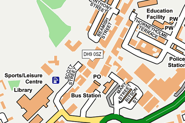 DH9 0SZ map - OS OpenMap – Local (Ordnance Survey) DH9 0SZ map - OS OpenMap – Local (Ordnance Survey)