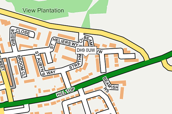 DH9 0UW map - OS OpenMap – Local (Ordnance Survey) DH9 0UW map - OS OpenMap – Local (Ordnance Survey)