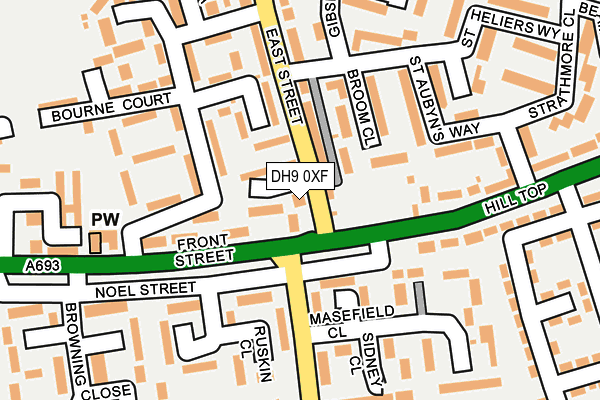 DH9 0XF map - OS OpenMap – Local (Ordnance Survey) DH9 0XF map - OS OpenMap – Local (Ordnance Survey)