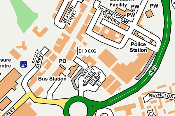 DH9 0XG map - OS OpenMap – Local (Ordnance Survey) DH9 0XG map - OS OpenMap – Local (Ordnance Survey)