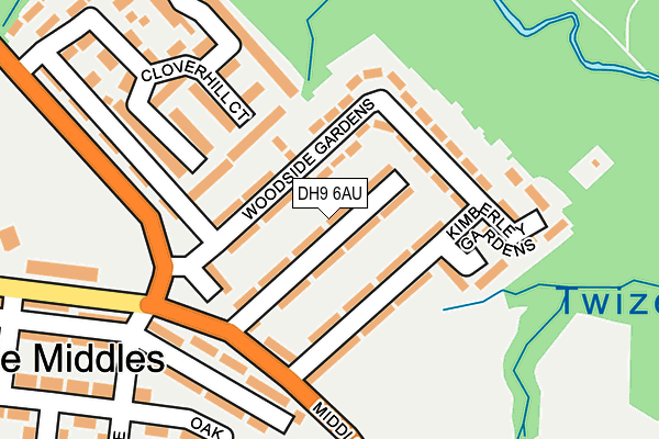 DH9 6AU map - OS OpenMap – Local (Ordnance Survey) DH9 6AU map - OS OpenMap – Local (Ordnance Survey)