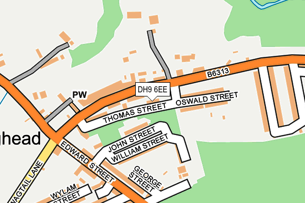 DH9 6EE map - OS OpenMap – Local (Ordnance Survey) DH9 6EE map - OS OpenMap – Local (Ordnance Survey)