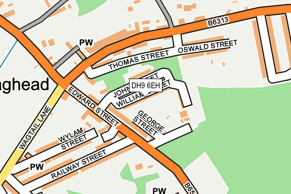 DH9 6EH map - OS OpenMap – Local (Ordnance Survey) DH9 6EH map - OS OpenMap – Local (Ordnance Survey)