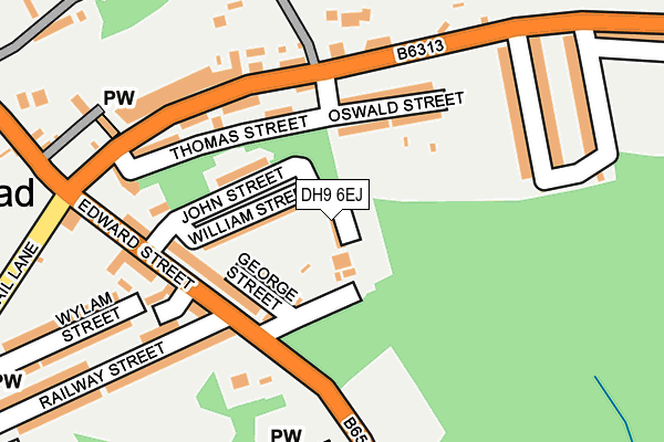 DH9 6EJ map - OS OpenMap – Local (Ordnance Survey) DH9 6EJ map - OS OpenMap – Local (Ordnance Survey)