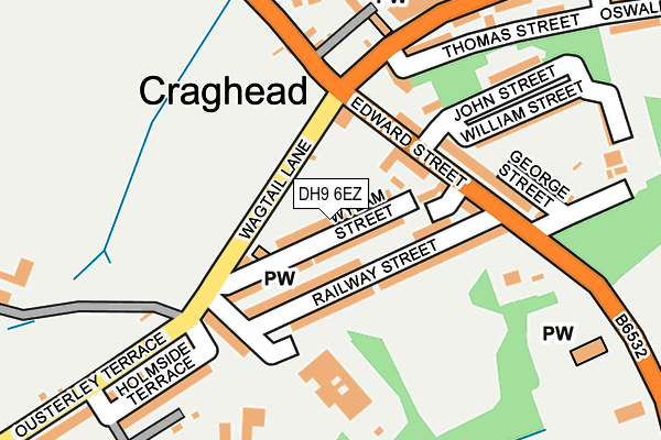 DH9 6EZ map - OS OpenMap – Local (Ordnance Survey)