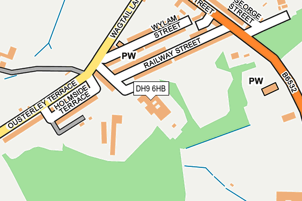 DH9 6HB map - OS OpenMap – Local (Ordnance Survey) DH9 6HB map - OS OpenMap – Local (Ordnance Survey)