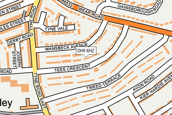 DH9 6HZ map - OS OpenMap – Local (Ordnance Survey) DH9 6HZ map - OS OpenMap – Local (Ordnance Survey)